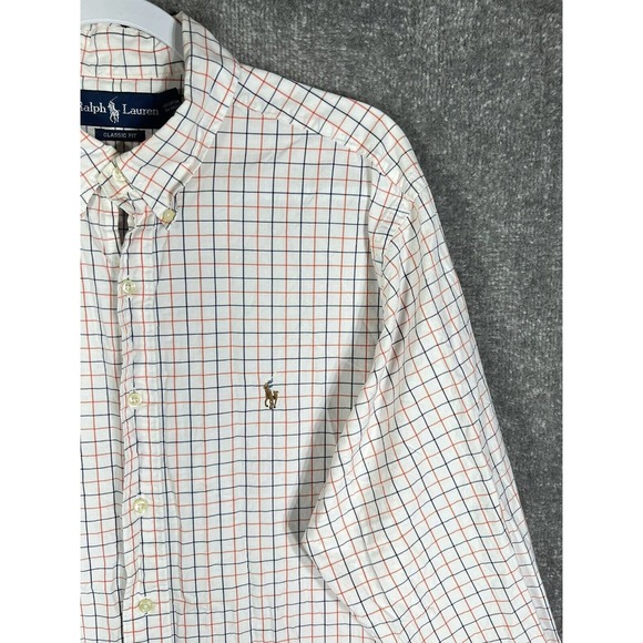 Ralph Lauren Classic Fit Windowpane Button Down Dress Shirt Mens Size 16.5 Large - Picture 6 of 16